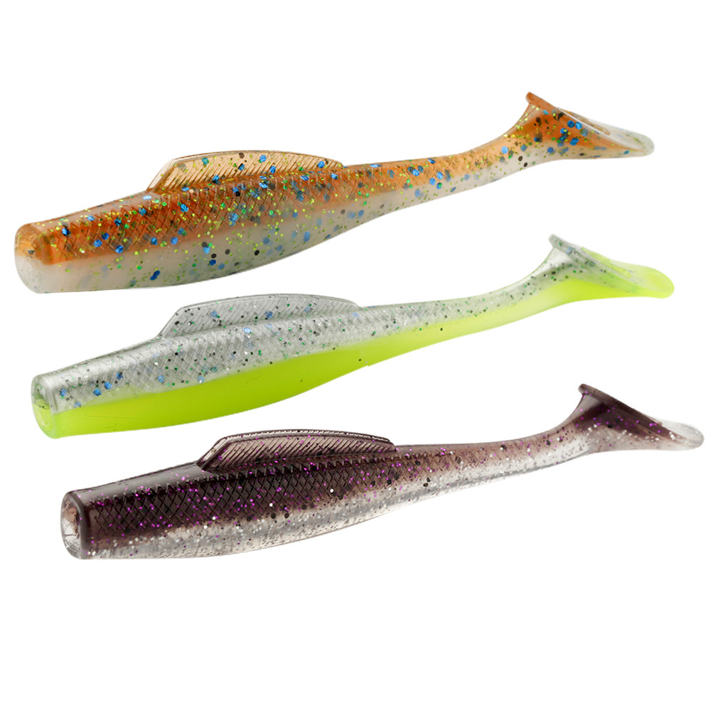 Cheery TPR Material 100mm 6.5g 5pcs/pack Floating Bait Soft Insect Lure Wobblers Fishing Tackle T Tail Wrom Soft Bait for Sea Ba – Worms & Grubs – view 1