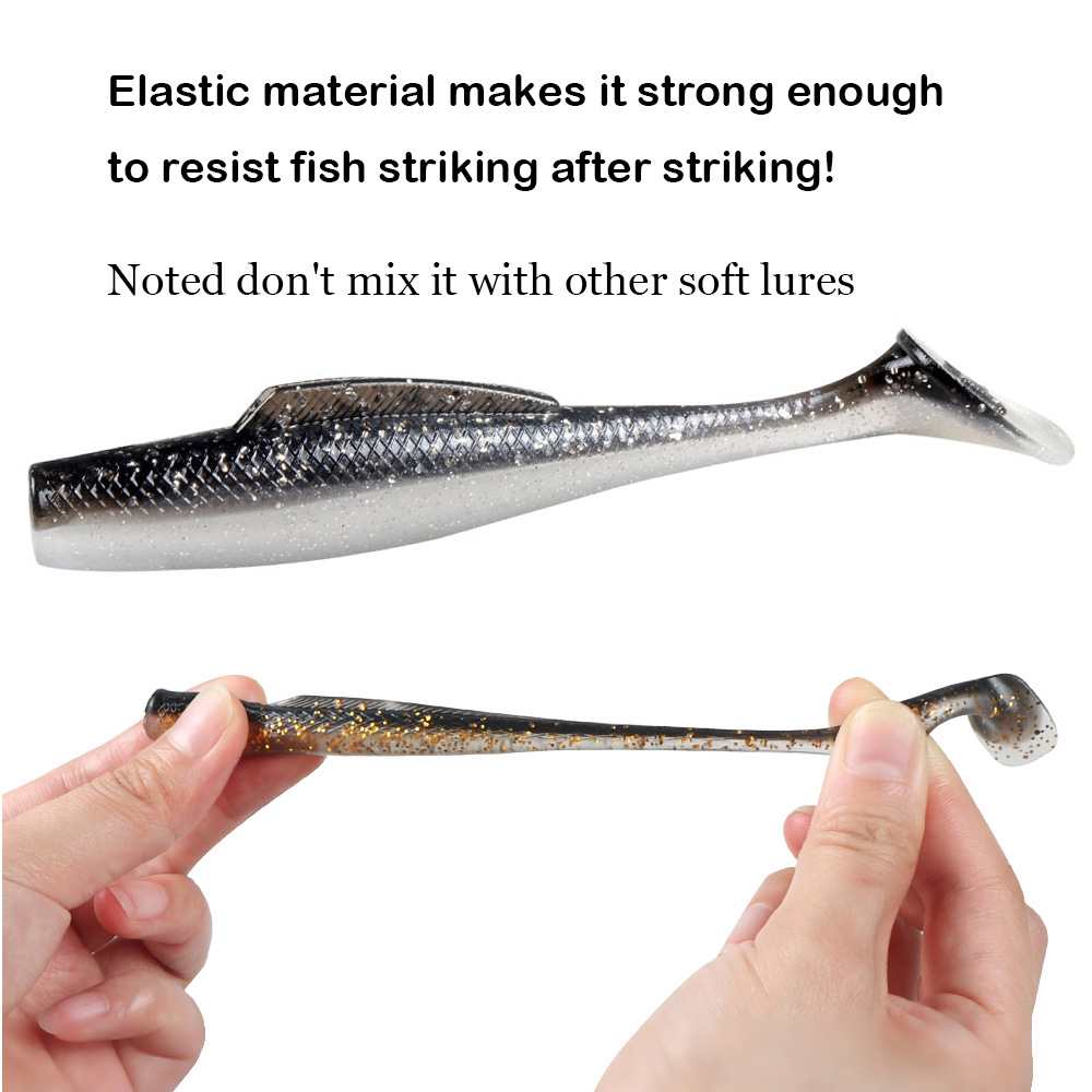 Cheery TPR Material 100mm 6.5g 5pcs/pack Floating Bait Soft Insect Lure Wobblers Fishing Tackle T Tail Wrom Soft Bait for Sea Ba – Worms & Grubs – view 5