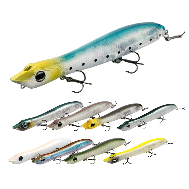Cheery 8 Colors Still Water Fishing Walk the Dog Fishing Lure Floating Action Pencil Lure 125mm 17.5g Hard Lure for Bass Trout – Popper – view 1