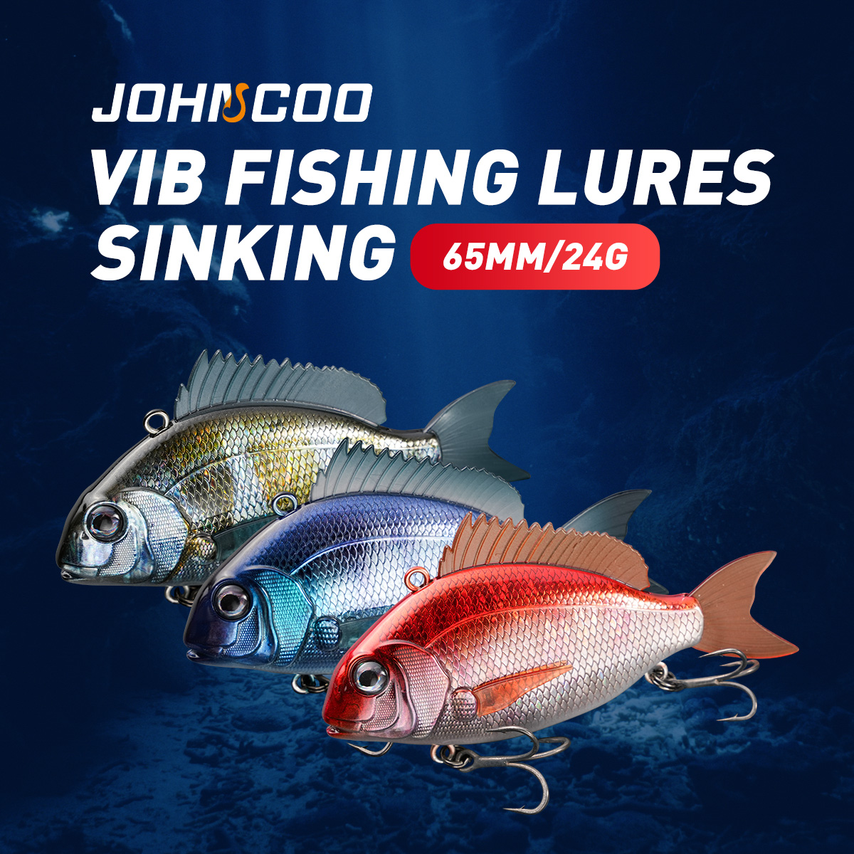 Cheery 65mm 24g Plastic Hard VIB Charikom 3D Printing Seabass Vibe Lure Saltwater Vibrating Sinking ABS Artificial Bait Pesca – Metal Lure – view 2
