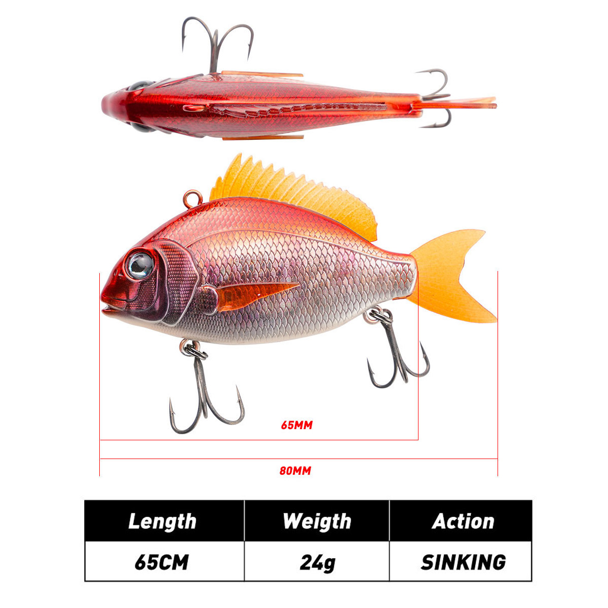 Cheery 65mm 24g Plastic Hard VIB Charikom 3D Printing Seabass Vibe Lure Saltwater Vibrating Sinking ABS Artificial Bait Pesca – Metal Lure – view 3