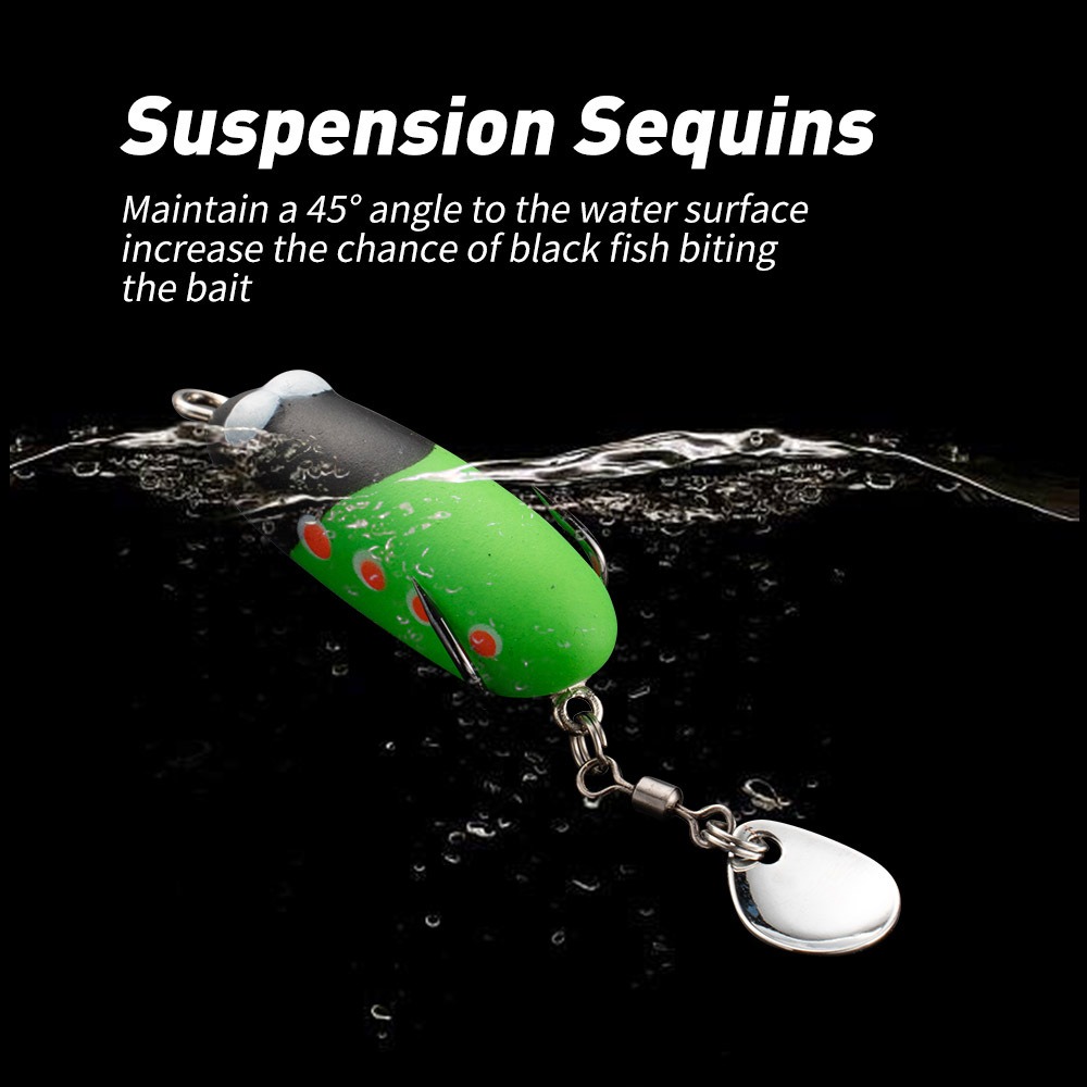 Cheery WEI Mini Thunder Frog 4cm 5g Double Hook Floating Lures Thunder Frog Soft Bait Soft Fishing Lure High Bionic Soft Bait – Frog – view 4