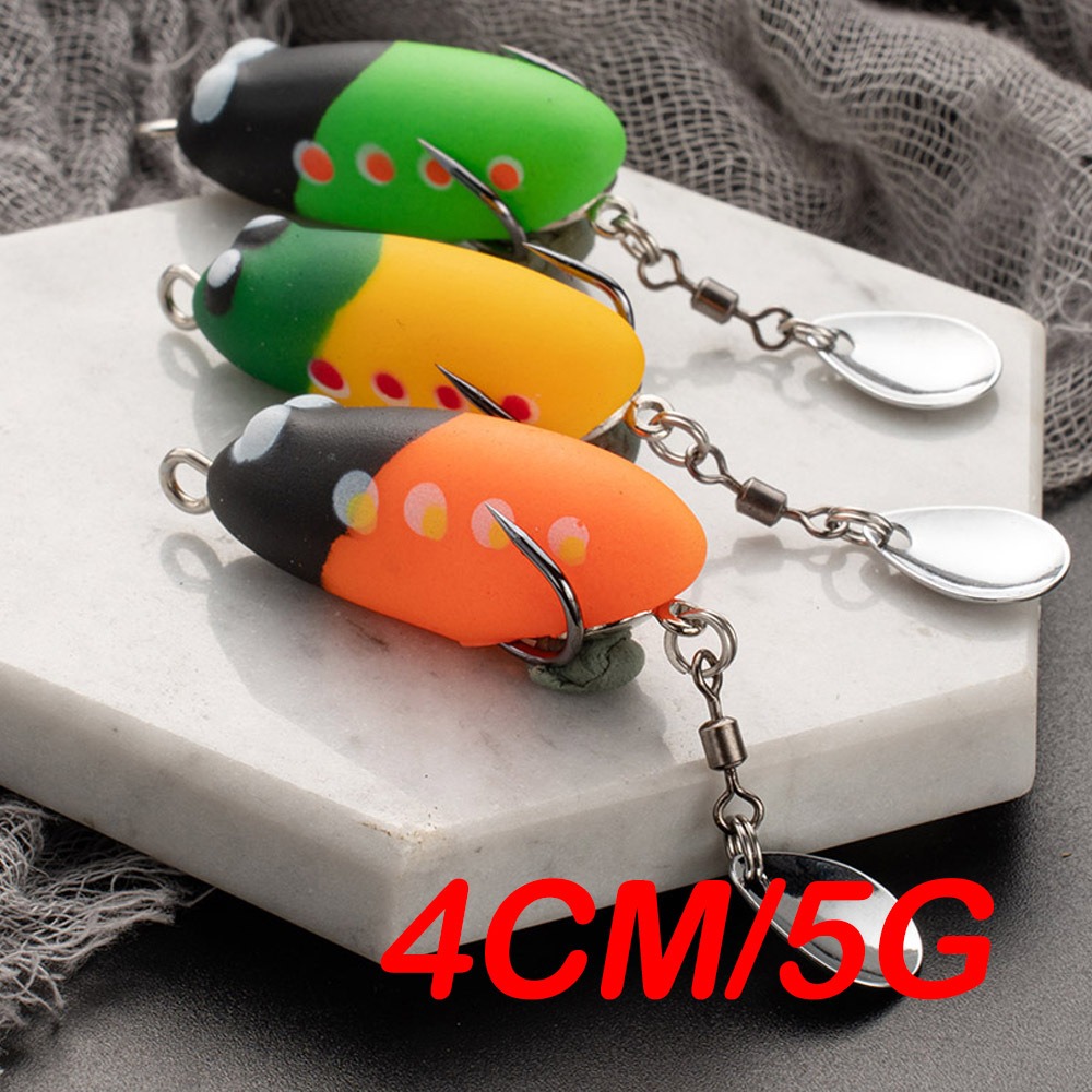 Cheery WEI Mini Thunder Frog 4cm 5g Double Hook Floating Lures Thunder Frog Soft Bait Soft Fishing Lure High Bionic Soft Bait – Frog – view 2