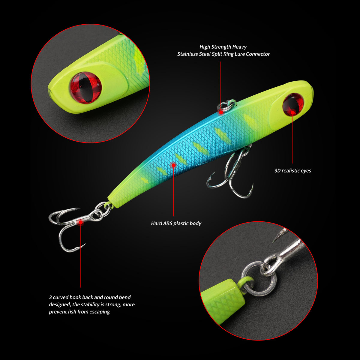 Cheery Cherry 7cm & 11.5cm Cherry Fishing Lure Artificial Hard Bait with Tremble Vib Noise for Swimming & Fishing – Metal Lure – view 3