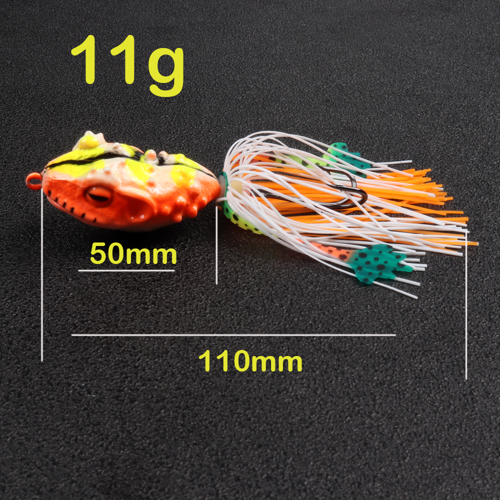 Cheery TEUKIM 5cm 11g Hard Body Floating Frog with Hooks Artificial Fishing Lure for Bass Pesca Snakehead Lures – Frog – view 5