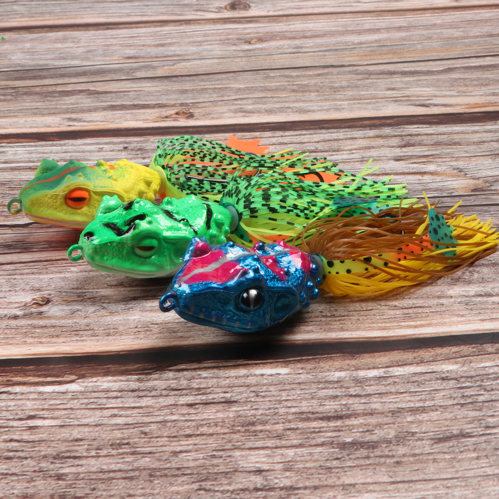 Cheery TEUKIM 5cm 11g Hard Body Floating Frog with Hooks Artificial Fishing Lure for Bass Pesca Snakehead Lures – Frog – view 2