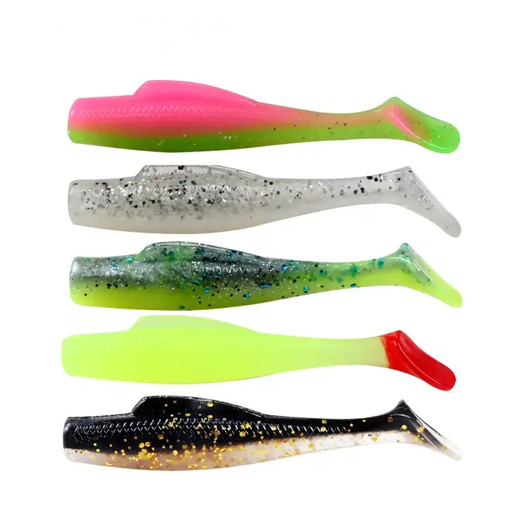 Cheery WholesaleTDR 6pcs/lot Soft Grubs 6cm 2.3g T Tail Lure Soft Lure Swim Bait Fishing Lures Trout Silicone Artificial Plastic – Worms & Grubs – view 1