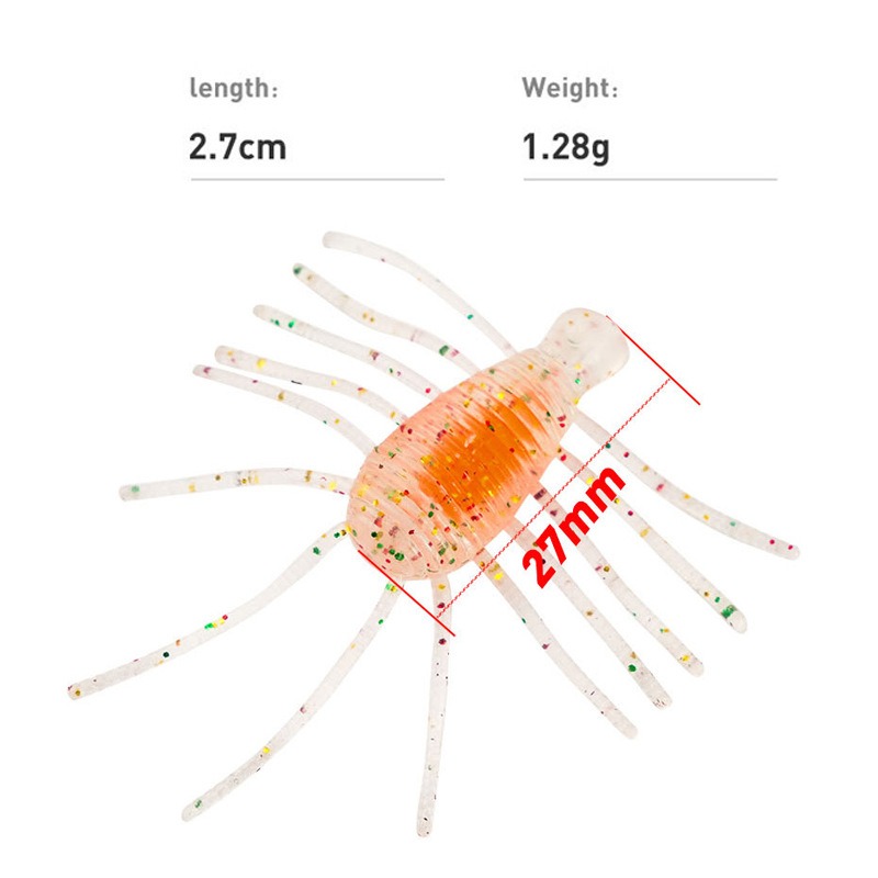 Cheery New TPR Noctilucent Bait 20pcs/box 2.7 cm Maggot Bionic Soft Bait Fishing Bug Bait Artificial Bionic Luminous Floating – Soft Lure – view 3
