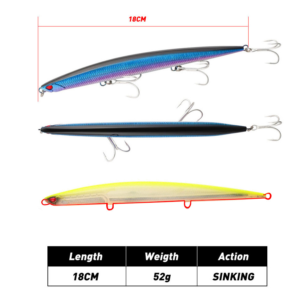Cheery New 180mm 52g Tuna Fishing Bait High Quality Saltwater Long Casting Pencil Fishing Lures Minnow Lure – Pencil – view 4