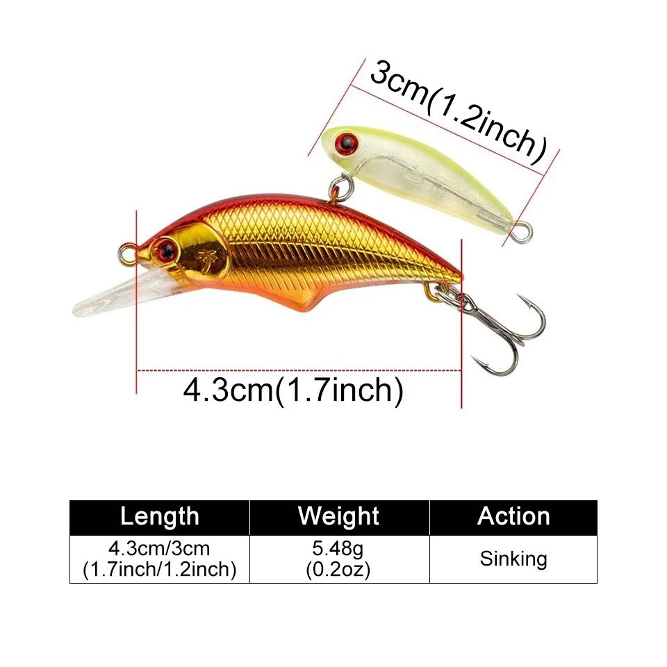 Cheery Sinking Fishing Lure 51.3mm 5.5g Minnow Sinking Isca Artificial Baits for Bass Perch Pike Trout Lure Good Quality – Crankbait – view 3