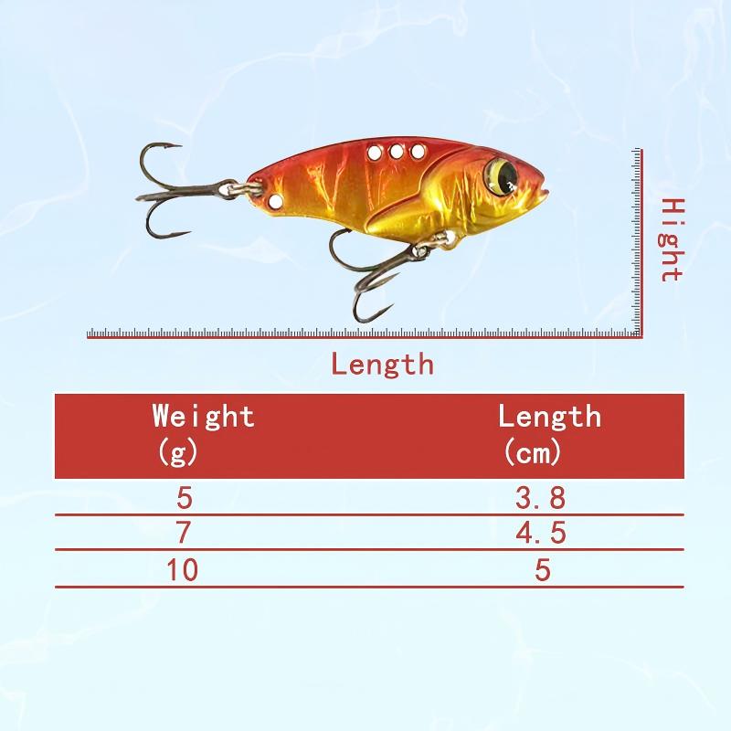 CHEERY 5g-10g Lead-Coated Copper Artificial Hard Bait Vibration Trembling Jack Vib Sequin Lure Hooks Fishing for Mandarin Fish – Hard Lure – view 3