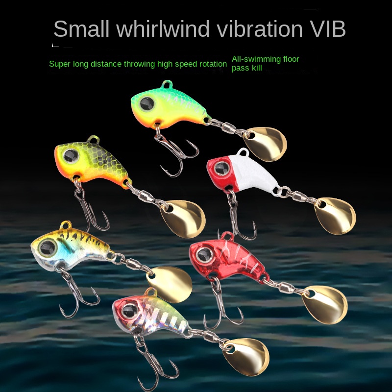 New Luya Bait Fast Spinning Small Whirlwind Vibration VIB Iron Plate Metal Sequin Sea Fishing Fresh Water Printed Artificial – Hard Lure – view 5