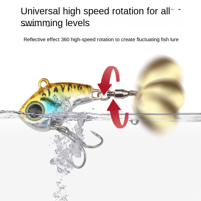 New Luya Bait Fast Spinning Small Whirlwind Vibration VIB Iron Plate Metal Sequin Sea Fishing Fresh Water Printed Artificial – Hard Lure – view 4