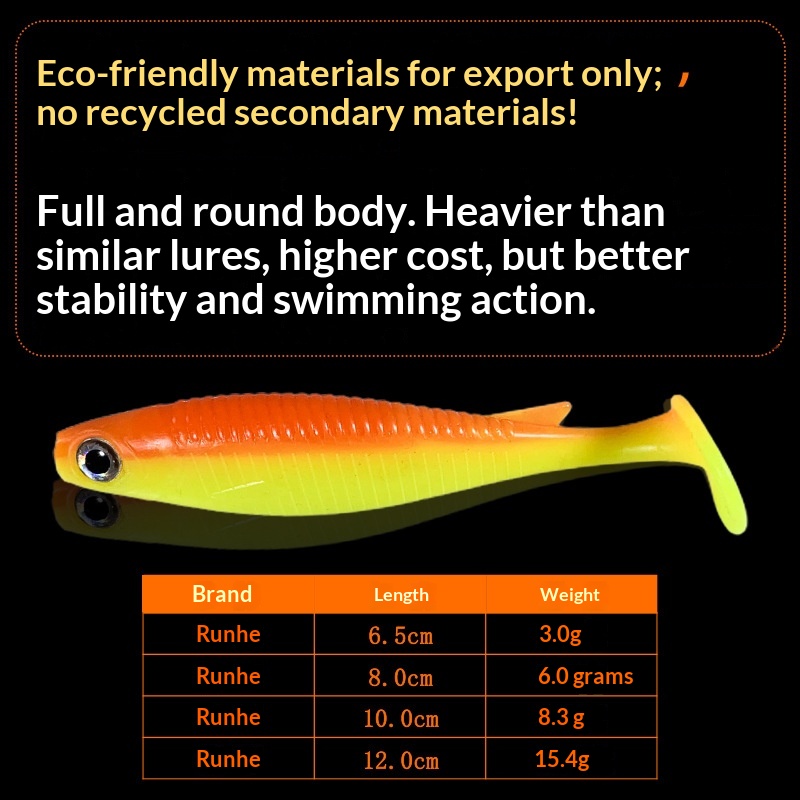Stainless Steel Artificial Soft Bait Lure for Bass Freshwater Two-Color T-Tail Jig Head Snakehead Mandarin Fish Wholesale – Worms & Grubs – view 4