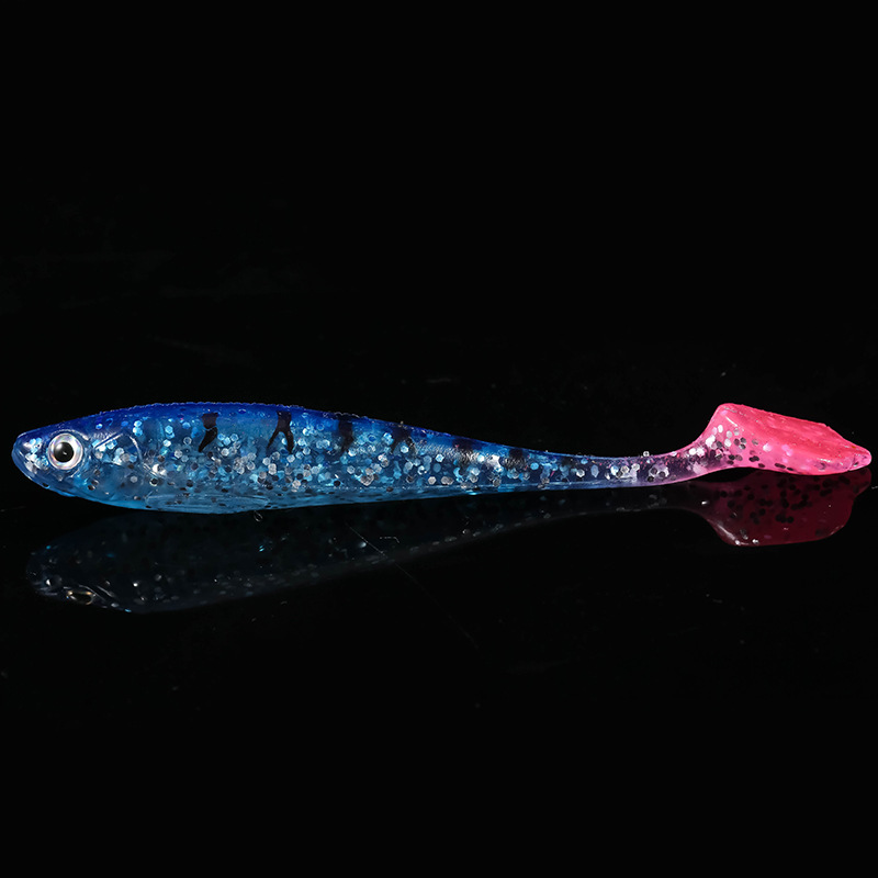 New Style Lure 9.5cm/5g Jerkbait T-Tail Artificial Soft Bait PVC Sea Fishing 3D Fish Eye Factory Wholesale – Worms & Grubs – view 4