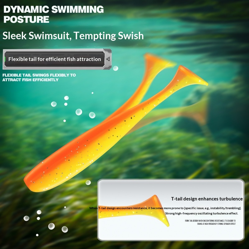 Taiyu High Quality Stainless Steel Bionic Two-Color T-Tail Artificial Soft Bait Without Hooks 35cm/55cm/75cm Weihai Fishing Lure – Worms & Grubs – view 2