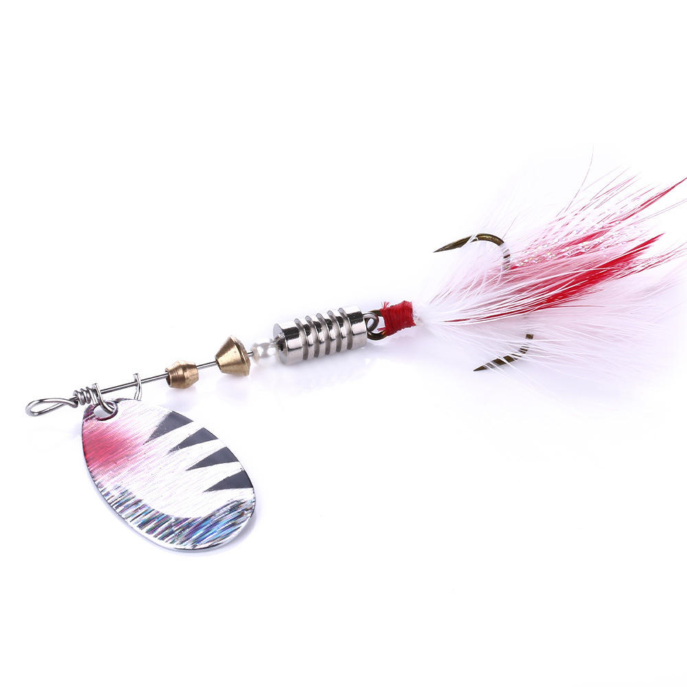 CHEERY Wholesale 70mm Metal Spoon Spinner Bait 5.5g Ocean Boat Fishing Lure with Feather Hook for River Lake and Stream – Spoon & Spinner – view 4