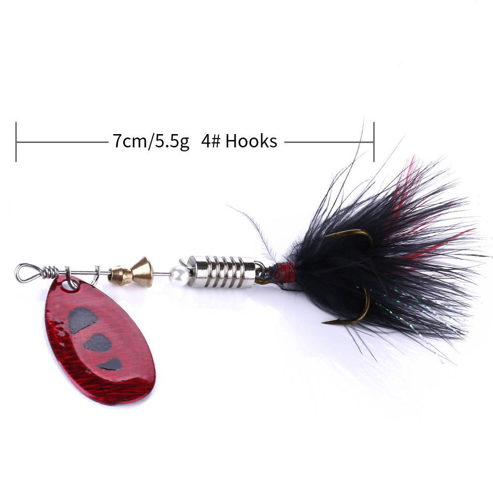 CHEERY Wholesale 70mm Metal Spoon Spinner Bait 5.5g Ocean Boat Fishing Lure with Feather Hook for River Lake and Stream – Spoon & Spinner – view 2