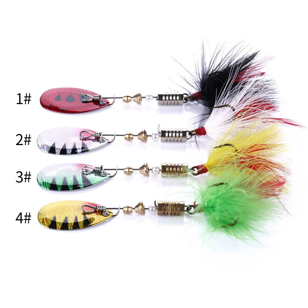 CHEERY Wholesale 70mm Metal Spoon Spinner Bait 5.5g Ocean Boat Fishing Lure with Feather Hook for River Lake and Stream – Spoon & Spinner – view 3