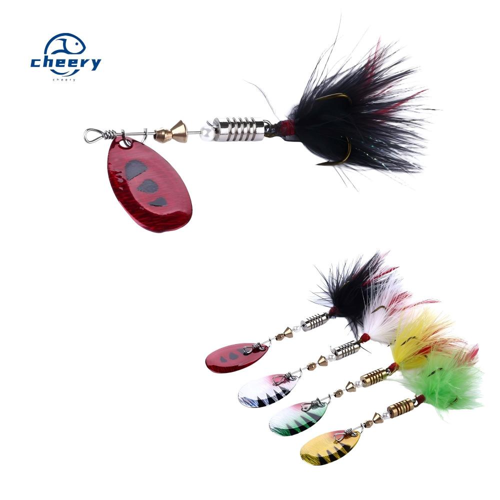 CHEERY Wholesale 70mm Metal Spoon Spinner Bait 5.5g Ocean Boat Fishing Lure with Feather Hook for River Lake and Stream – Spoon & Spinner – view 1