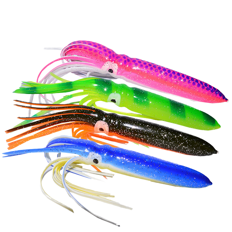 SEASKY 18cm 15g Soft Plastic Tuna Fishing Lure Printed Saltwater Jigging Squid Skirt for Snapper and Shark – Octopus Skirt – view 4
