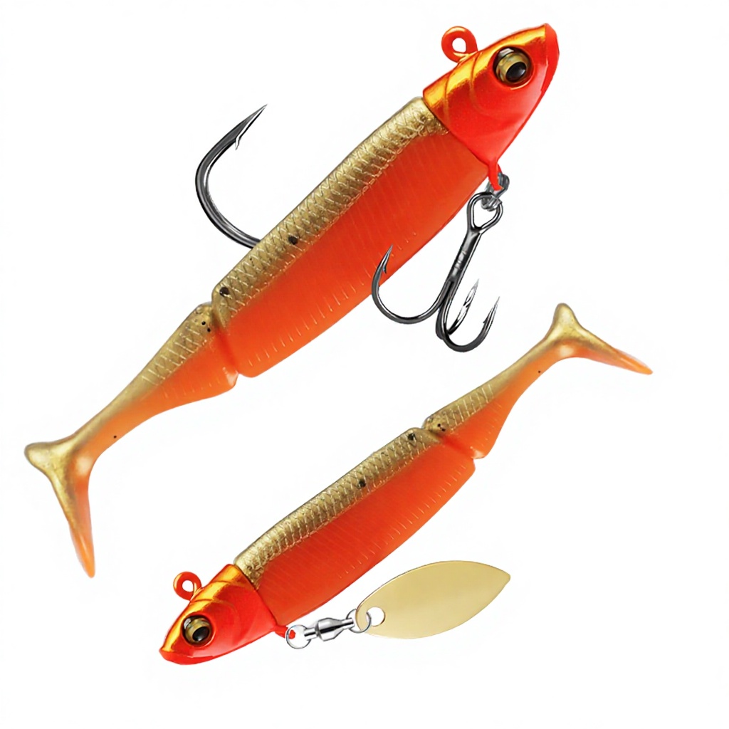 15g 20g Metal & Plastic Fishing Silicone Shad Bait Glitter Lead Head Jigging Black Minnow Swimbait Soft Lure for Lake – Swimbait – view 4