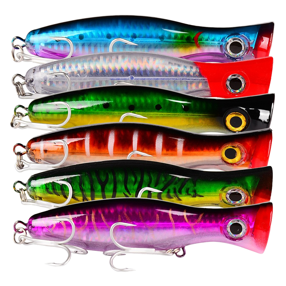 13cm 43g Saltwater Popper Lures GT Tuna Surf Fishing Floating Artificial Soft Bait Lure Kit – Fishing Lure – view 1
