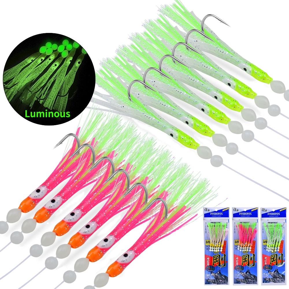 High Carbon Steel Luminous Squid Jig Hook Bionic Rig Lure Bait for Big Fish White Swordfish Carp Boat Fishing Targeting Cod – Fishhook – view 2