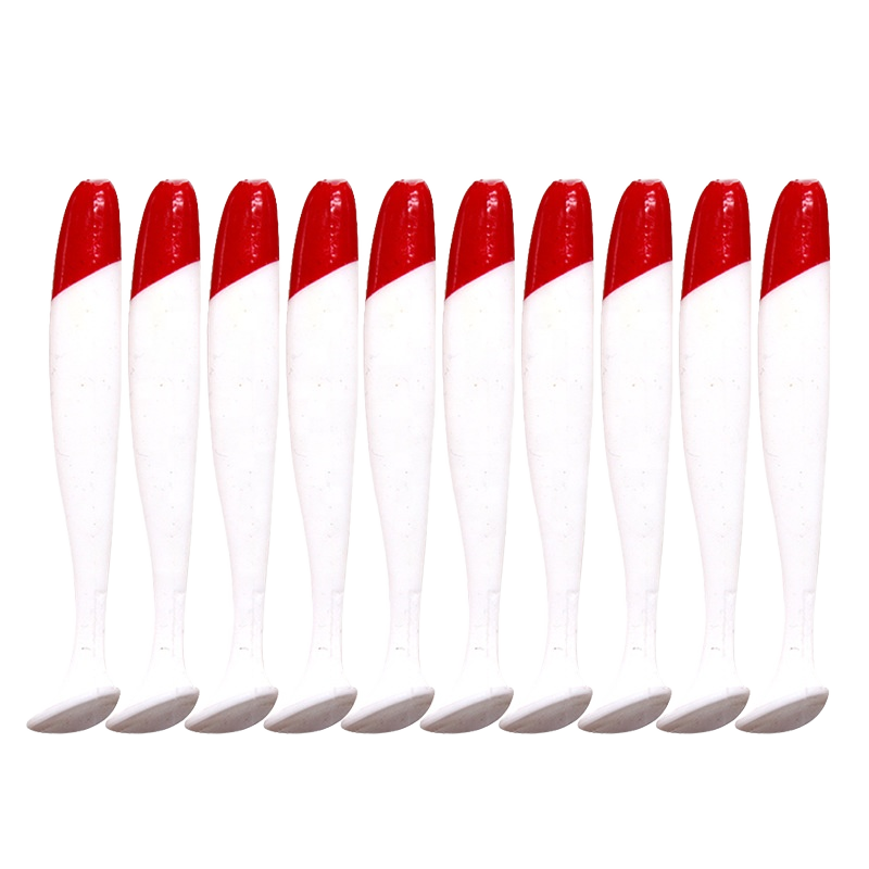 Burle Fishing Wholesale Artificial Soft Bait Red Head White T-tail for Pike Zander Sea Bass & Salmon Bulk Fishing Gear – Swimbait – view 1