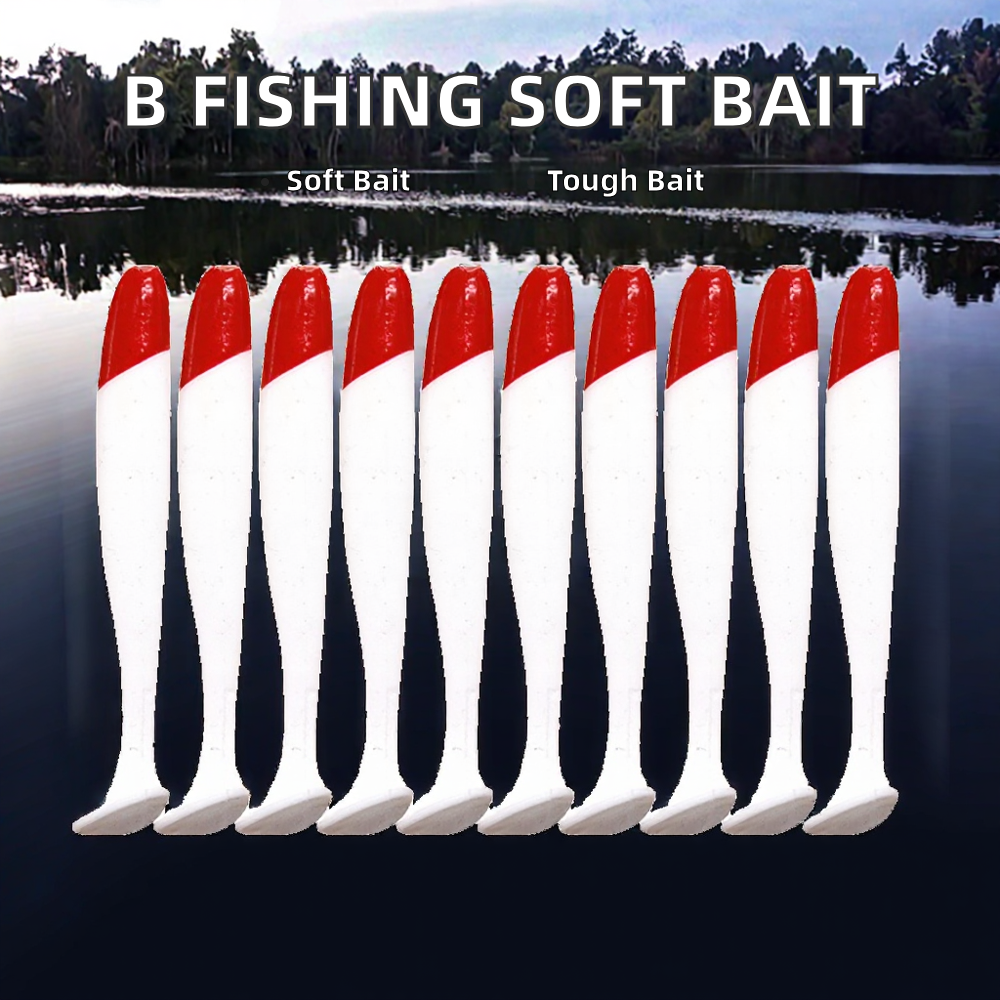 Burle Fishing Wholesale Artificial Soft Bait Red Head White T-tail for Pike Zander Sea Bass & Salmon Bulk Fishing Gear – Swimbait – view 2