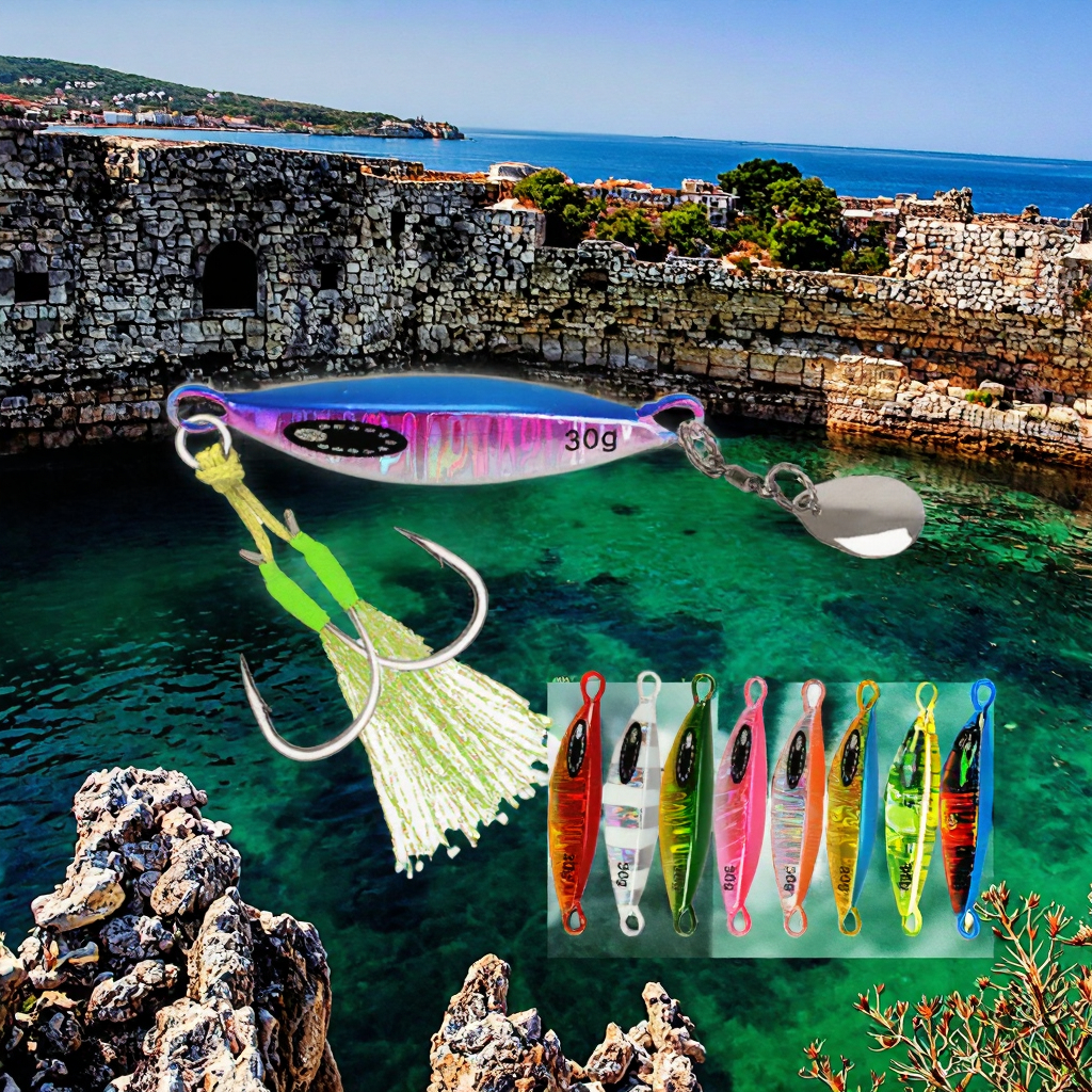 New Custom 60g Saltwater Lead Vertical Metal Jig Artificial Bait Fishing Jig Slow Pitch Jigging Lures for Salmon & Catfish – Hard Lure – view 3