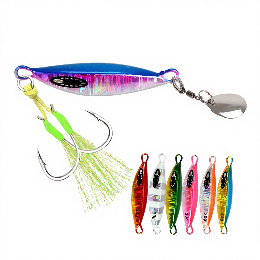 New Custom 60g Saltwater Lead Vertical Metal Jig Artificial Bait Fishing Jig Slow Pitch Jigging Lures for Salmon & Catfish – Hard Lure – view 4