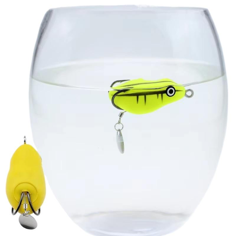 Hot Sale Cheery Mini Snake Fish Bait 20 Colors with Strong Black Hook PVC Frog Lure for Saltwater Fish & Bass 8.5G 4.5cm – Frog – view 5