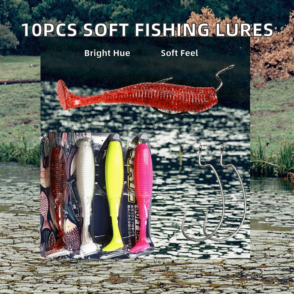 10pcs/bag Wholesale for 10cm 2.3g Printed Artificial Silicone Soft Plastic Lure Sea Fishing Silicone Worm Bait – Soft Lure – view 2