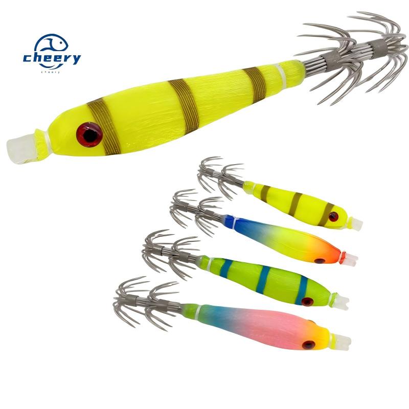 CHEERY Shrimp Lure Squid Hook Effective Jigging Bait for Salmon Sea Bass Tilapia Marlin Pike Inland Fish Ocean Boat Fishing – Hard Lure – view 1