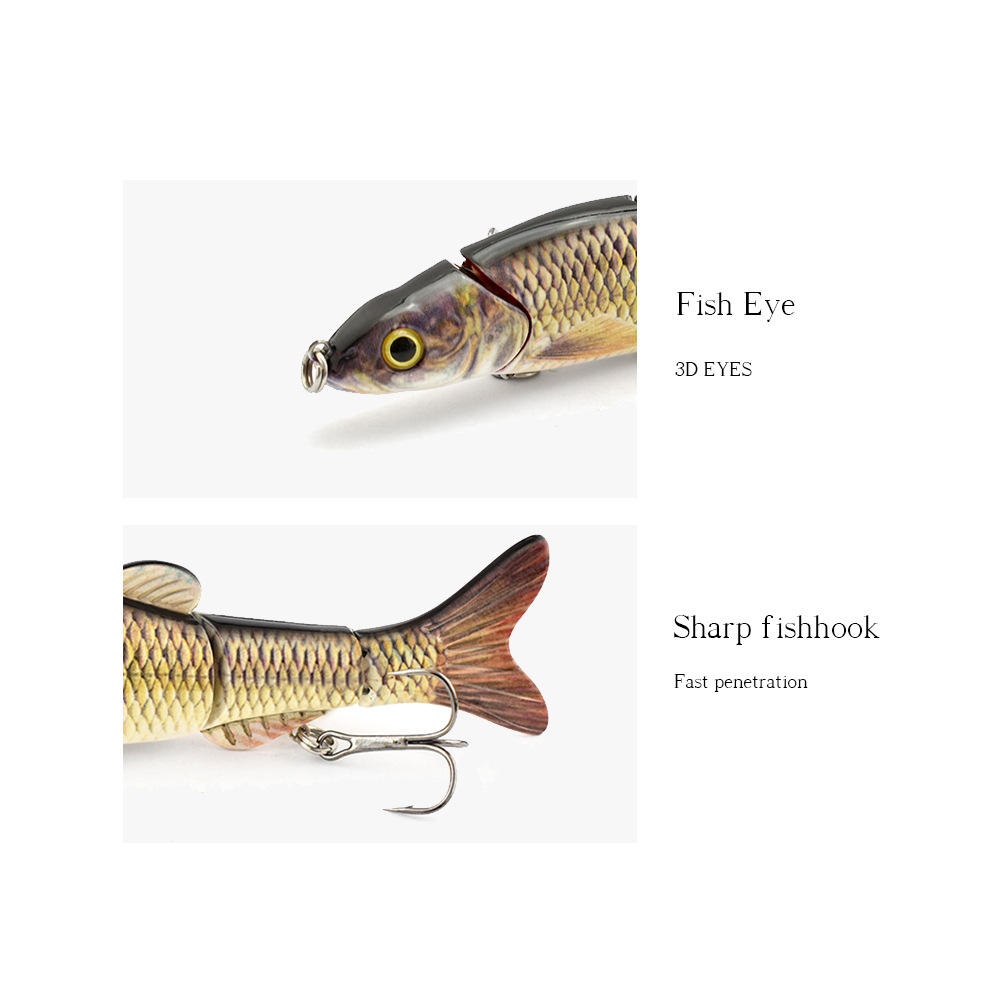 Cheery Five Section Bionic Artificial Hard Bait for Carp ODS LURE XY-1003 ABS Material Freshwater Bottom Fishing Casting Hooks – Soft Lure – view 4