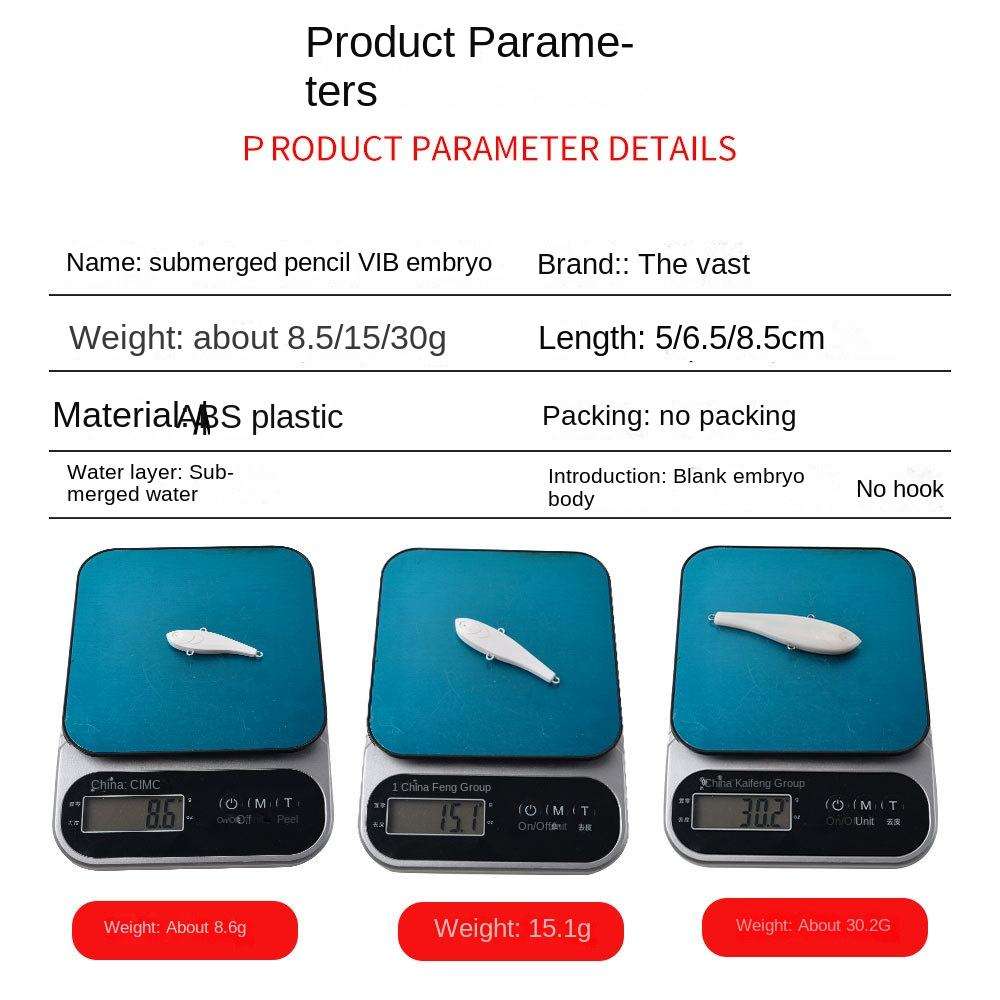 Wholesale CHEERY Artificial Hard Vibration Bait Unprinted VIB Fishing Lures for Saltwater Fish Ocean Boat Fishing Marlin Pike – Other Hard Lure – view 2