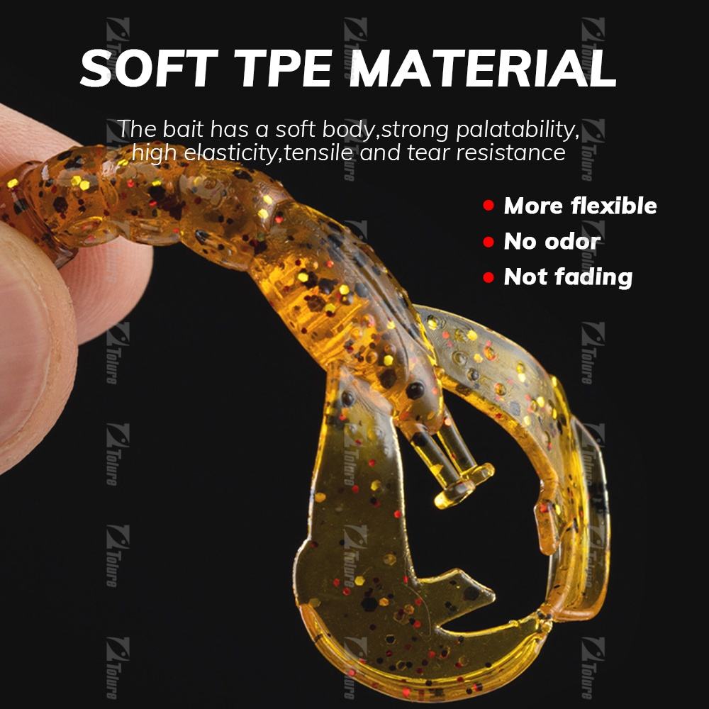 Hot Sale 1pc/Bag TPR Soft Fishing Lure Lobster Plastic Crawfish Bait Prawn Lures 4cm/0.45g Saltwater Fish River Fishing Marlin – Soft Lure – view 4