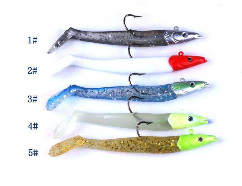 Free Shipping Lead Head Jig Bottom Bait Soft Plastic Fishing Lure for Ocean Boat Fishing Bass/Perch & Carp 19g 11cm – Worms & Grubs – view 4