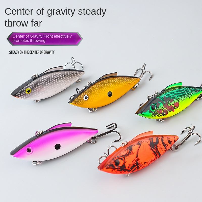 Cheery 65mm 75mm Bionic Vibs Double Hook Vibra Lure Reflective ABS Hard Lure Perch Snapper Tilapia Bream Cod River Stream – VIB – view 1