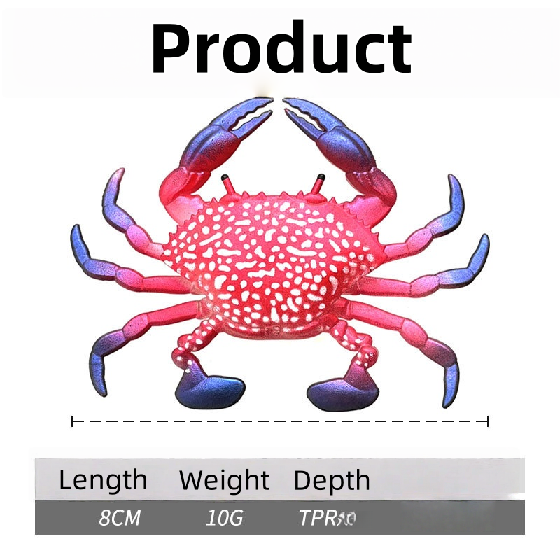 CHEERY 8cm 10g Artificial Crab Bait Lifelike Soft Sea Plastic Fishing Lure Sharp Bass Pike Freshwater Target Species Grouper – Soft Lure – view 3