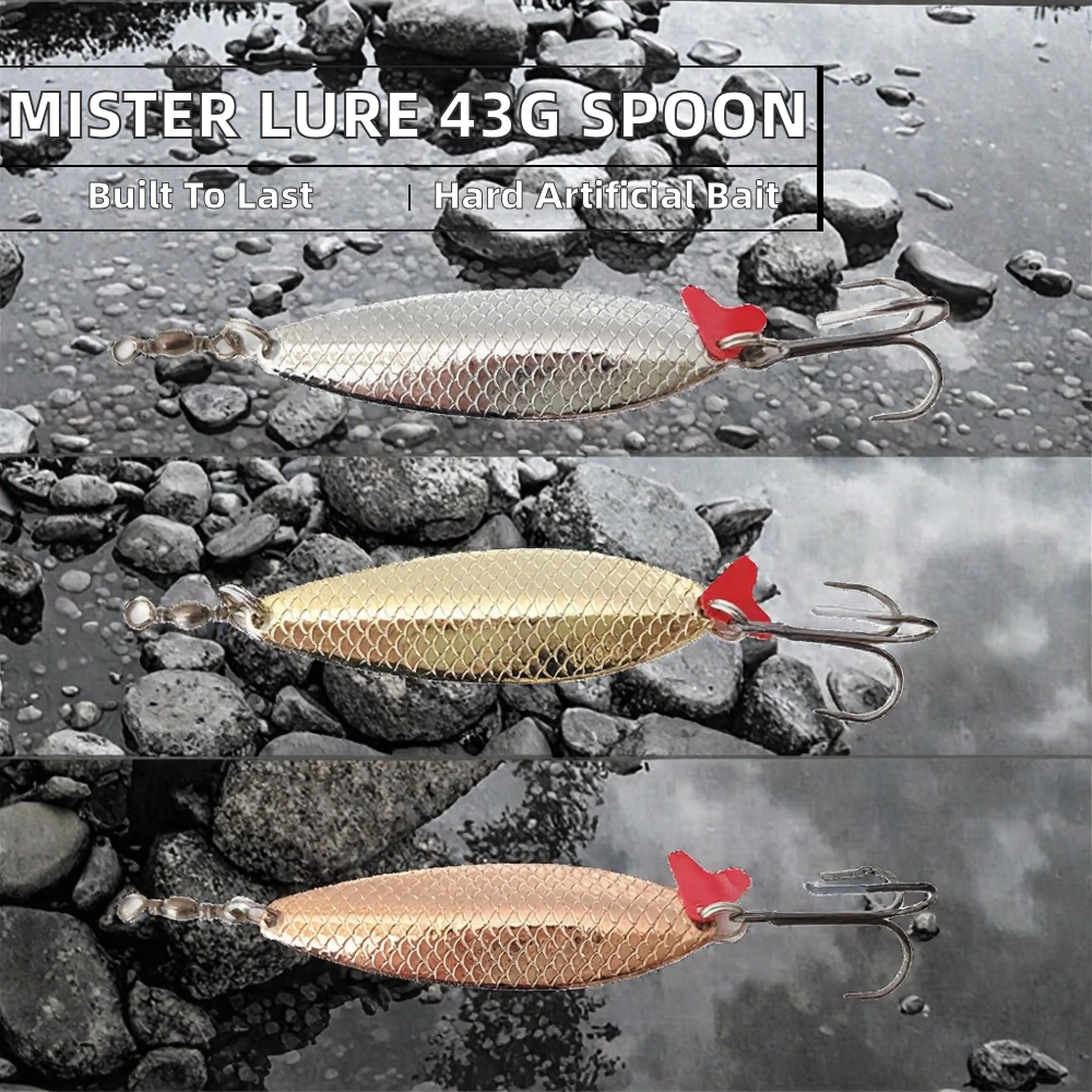 40g Artificial Hard Bait Melon Sinking Spinner Metal Sequins Bait Trout Spoon Fishing Lure for River Lake & Stream – Metal Lure – view 2