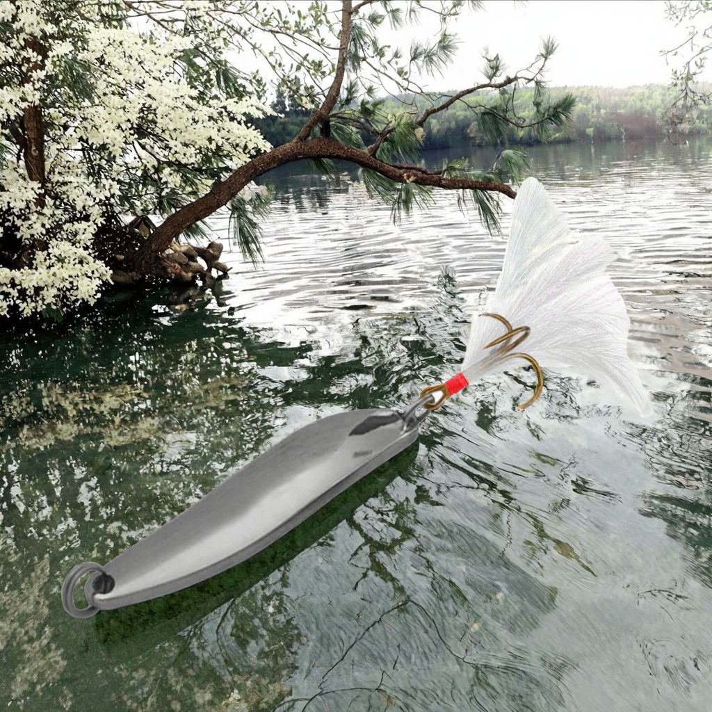Wholesale 4.5cm 10g Metal Spinner Bait Spoon Fishing Lure with Red Heart Blade for Ocean Boat Ice River & Lake Fishing – Metal Lure – view 1