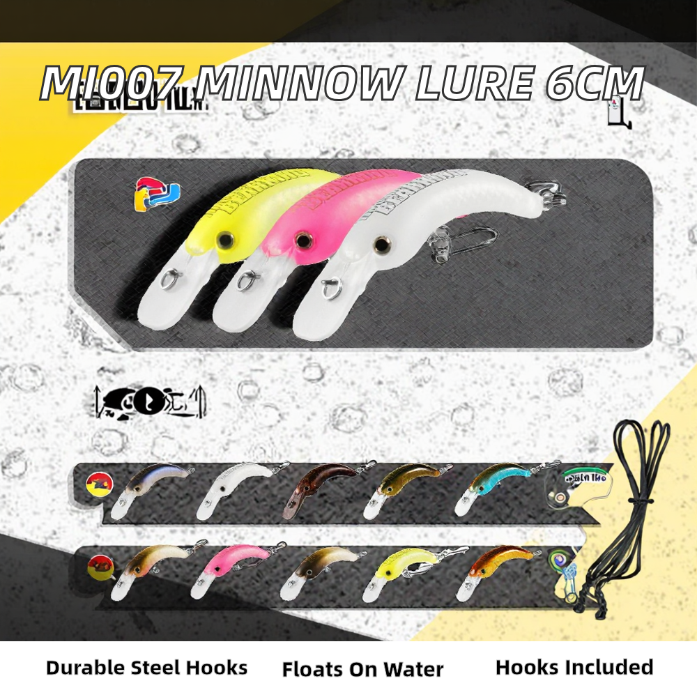 Wholesale 6cm 9.8g Printed ABS Carbon Steel Artificial Hard Bait Minnow Lure for Bass Pike Trout-Saltwater/Lake/Stream – Minnow – view 2