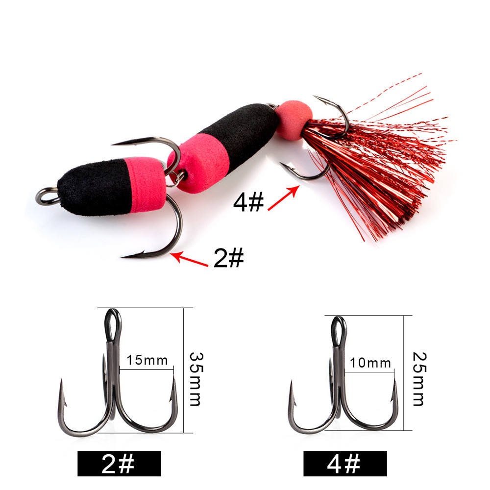 Cheery Floating Foam Bait Jig Hooks Three Anchor Barbed Hooks Bass Fishing High Carbon Steel Material Bottom Fishing Ocean Beach – Metal Lure – view 3