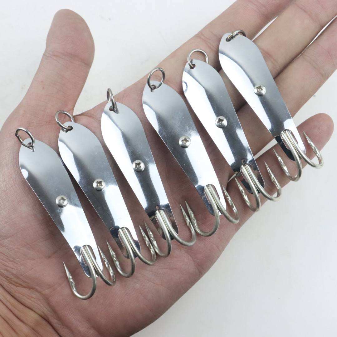 Casting Stainless Steel Fishing Spoon Lure-Ocean Boat & Ice Fishing Trolling Bait for Bass & Carp 40g – Metal Lure – view 3