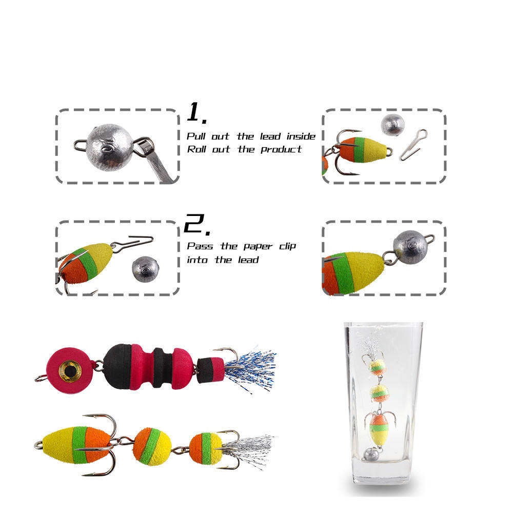 Cheery ABS Carp Insect Foam Hook Artificial Soft Bait Lure Freshwater Casting Bottom Fishing Ocean Beach Fishing Model – Metal Lure – view 3