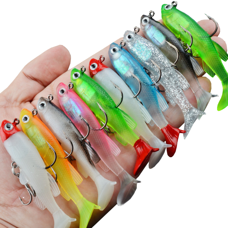CHEERY Black Minnow 8cm/2.8in 14g Soft Vibe Fishing Lure ABS Artificial Bait Cool Hooks Bottom Fishing for Freshwater Bass – Worms & Grubs – view 3