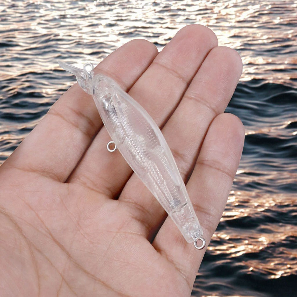 Stainless Steel Hard Bait Minnow Live Bait for Marlin and Carp 15.8g/10.9cm Transparent Powder Category – Minnow – view 1