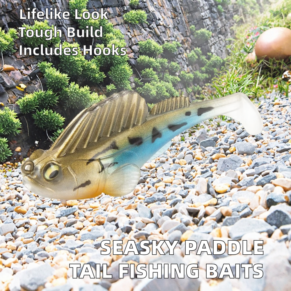 14g Paddle Tail Minnow Lure Printed Artificial Soft Bait for Bass Perch Trout Crappie Zander Pike Freshwater PVC Lure – Worms & Grubs – view 2